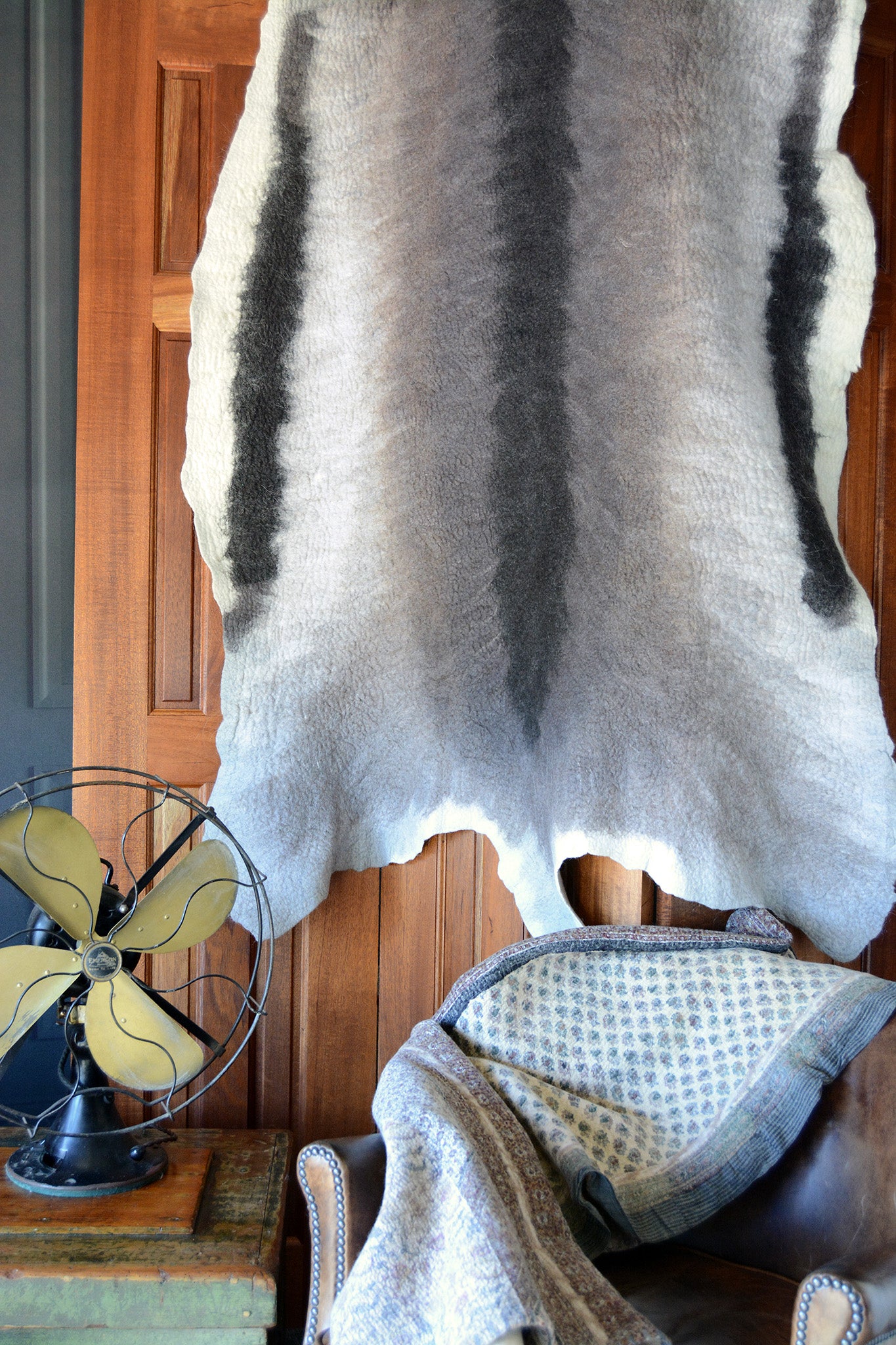 Silver Reindeer: Fiber Art Pelt