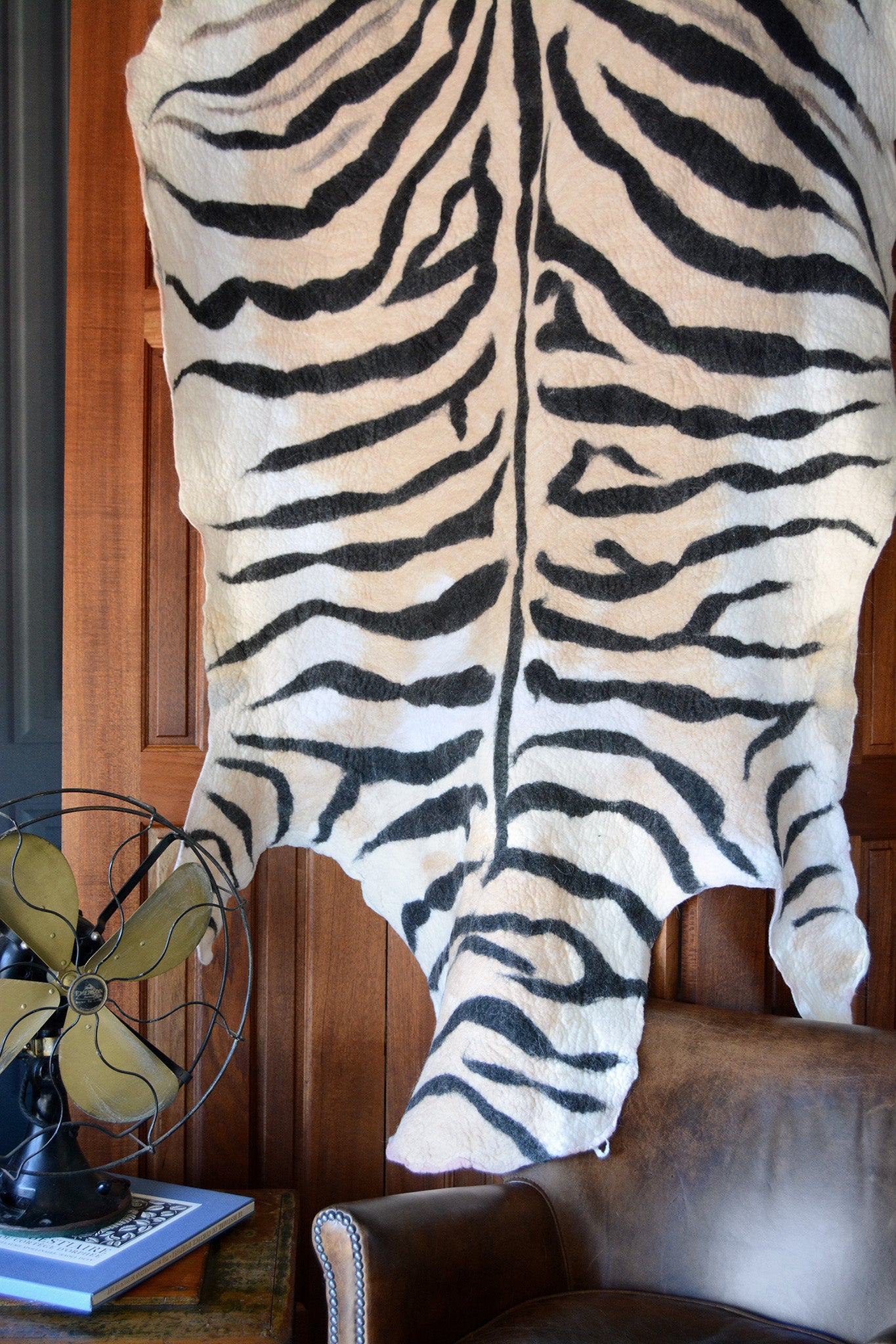 Zebra: Fiber Art Pelt