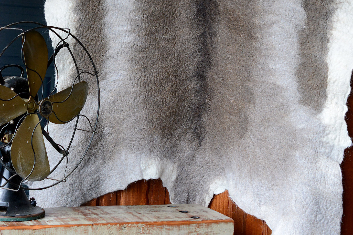 Silver Reindeer: Fiber Art Pelt