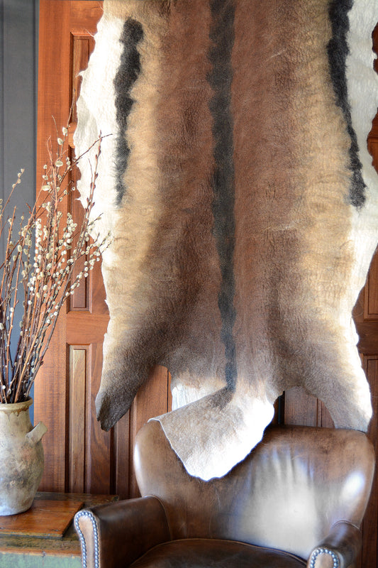 Brown Reindeer: Fiber Art Pelt