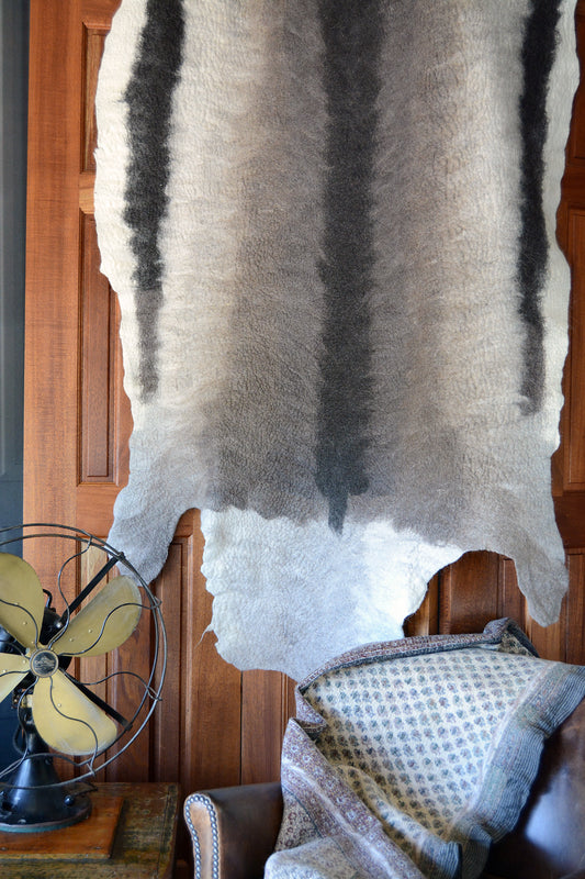 Silver Reindeer: Fiber Art Pelt