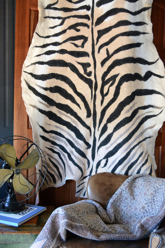 Zebra: Fiber Art Pelt